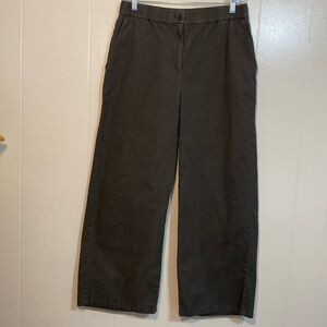 Eileen Fisher Forest Green Small Organic Cotton/Hemp Blend Boho Pants.